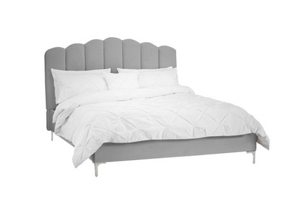 Willow Bed Frame in Soft Silver Velvet