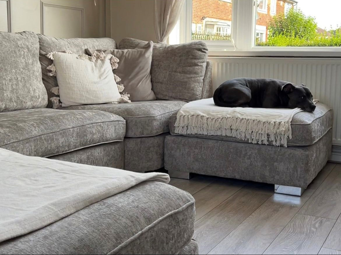 Brixton U Shaped Sofa Silver