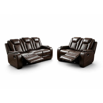 MNS Antalya 3+2 Seater Leather Recliner Sofa Set – Available in Black, Grey & Brown