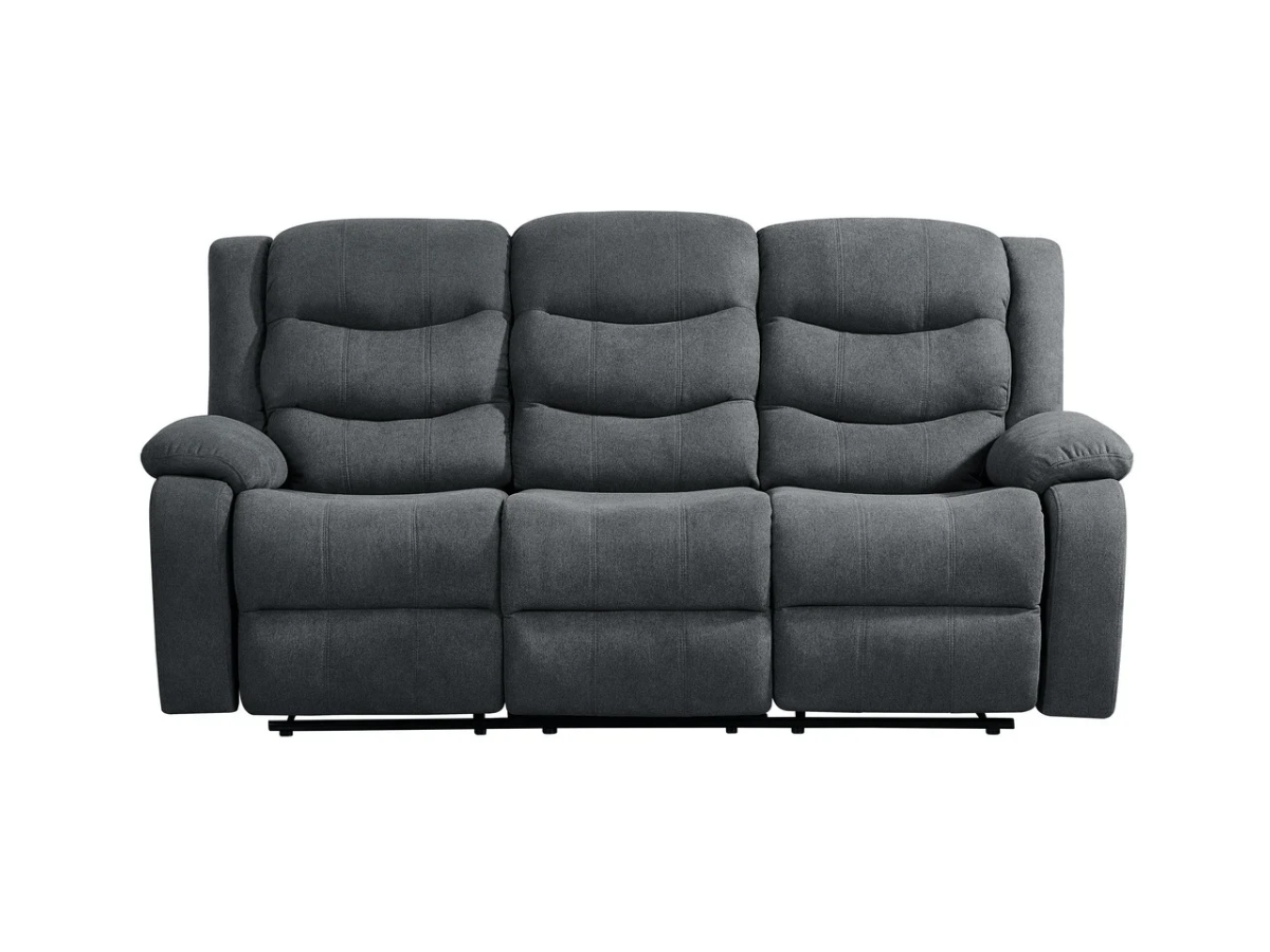 Classic Recliner Sofa Set 3+2 Manual Grey Fabric