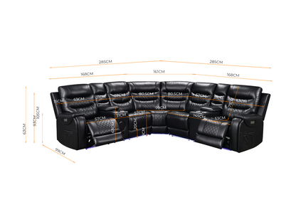 Forbes Electric Recliner Corner Sofa Aire Leather