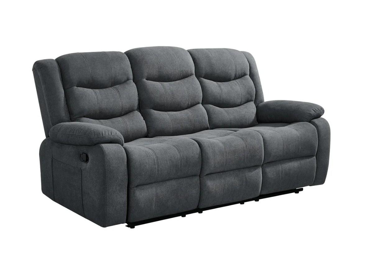 Sorrentino Recliner Sofa Set 3+2 in Grey Chenille Fabric