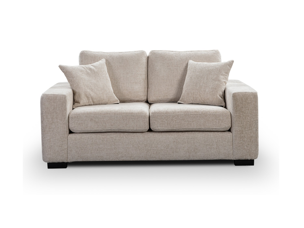 Chestnut 2 Seater Sofa Bed Cream Micro Fabric