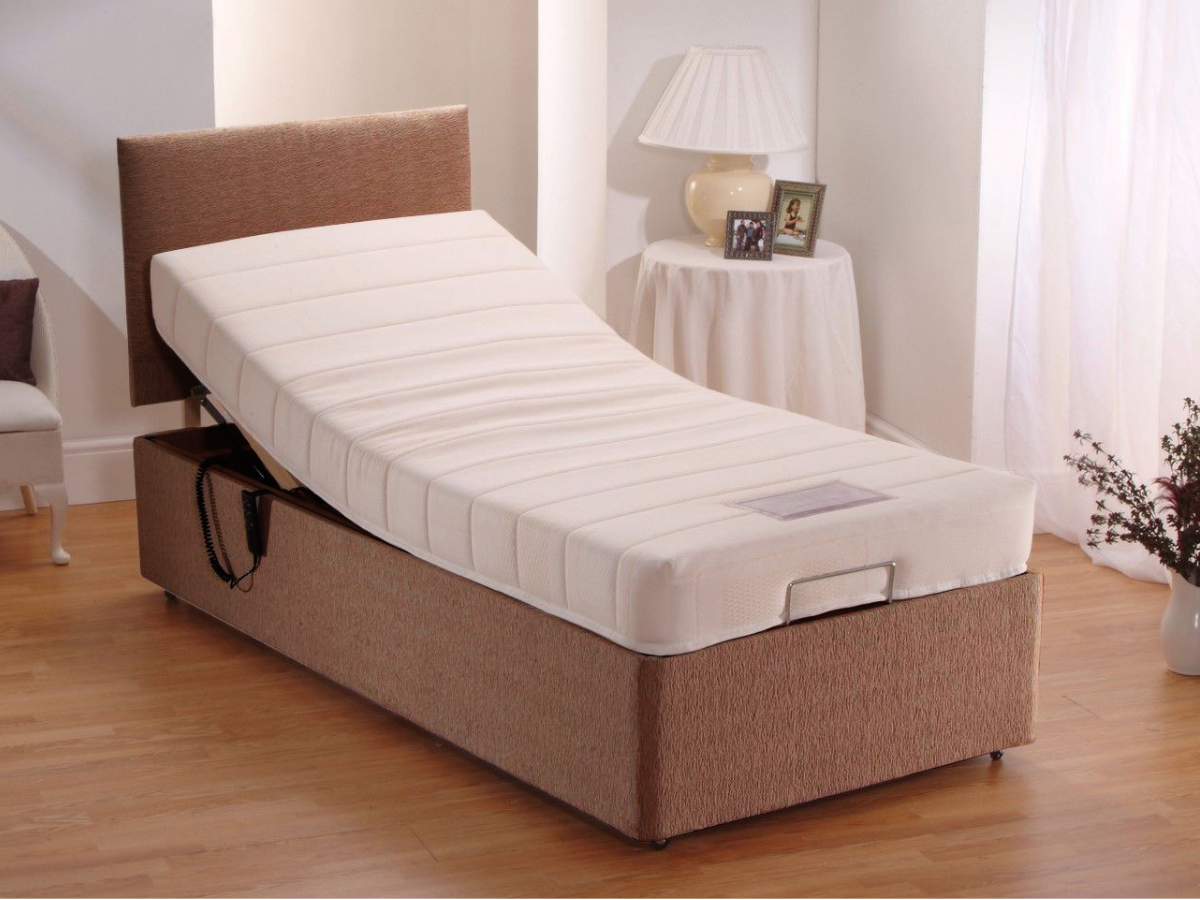 Sleepwell Adjustable Electric Bed Chenille With Memory Foam Mattress and Headboard