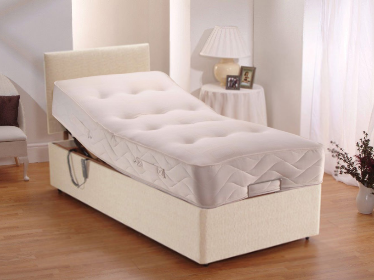 Sleepadjusta Heavy Duty Electric Adjustable Bed with Pocket Mattress and Headboard User Weight up to 25 Stone