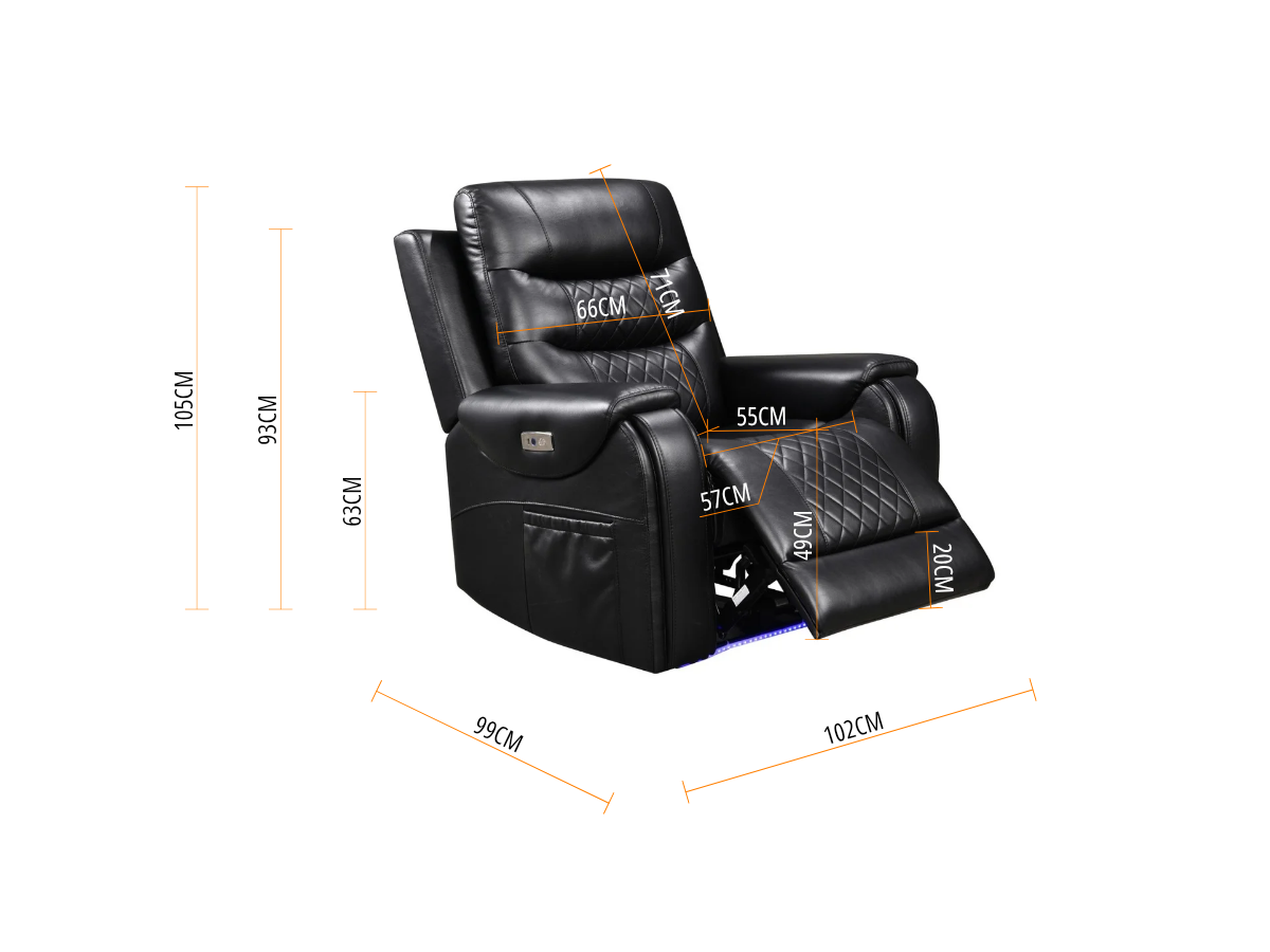 Forbes 3+2+1 Electric Recliner Sofa Set Aire Leather