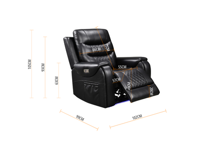 Forbes 3+2+1 Electric Recliner Sofa Set Aire Leather