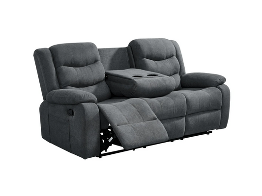Sorrentino 3 Seater Recliner Sofa Grey Chenille Fabric