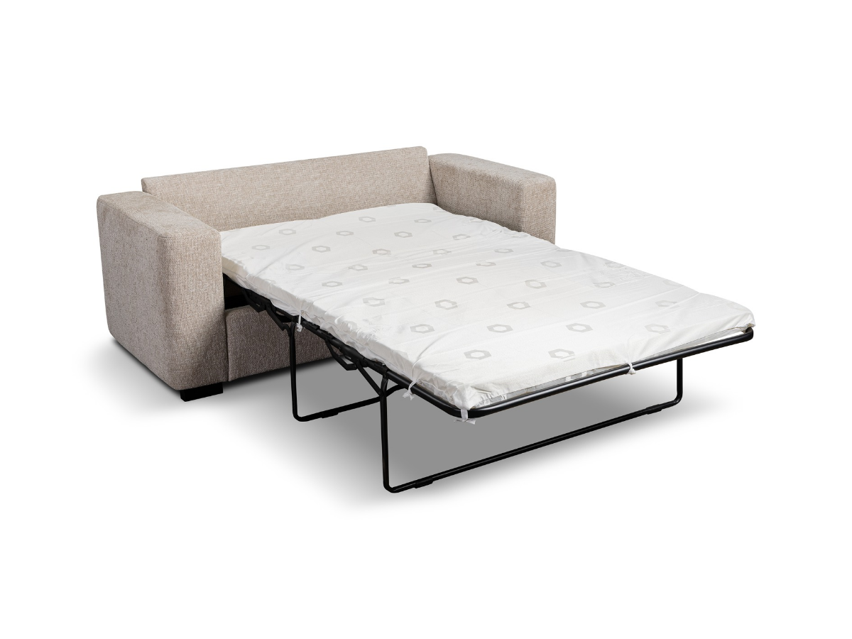 Chestnut 2 Seater Sofa Bed Cream Micro Fabric