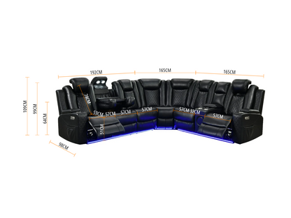 Sianna Corner Sofa Electric Recliner Aire Leather