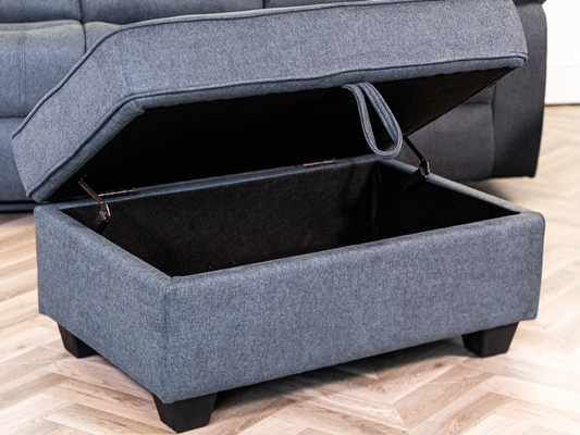 Sorrentino Storage Ottoman Grey Chenille