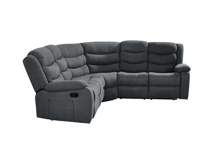 Sorrentino Corner Recliner Sofa in Grey Fabric