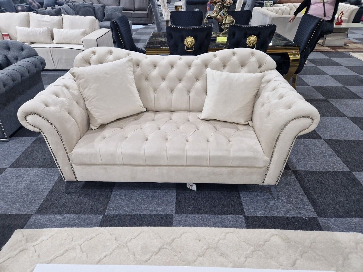 Elegance Chesterfield Sofa 3+2 Cream