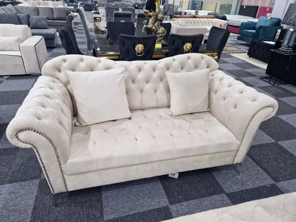 Elegance Chesterfield Sofa 3+2 Cream