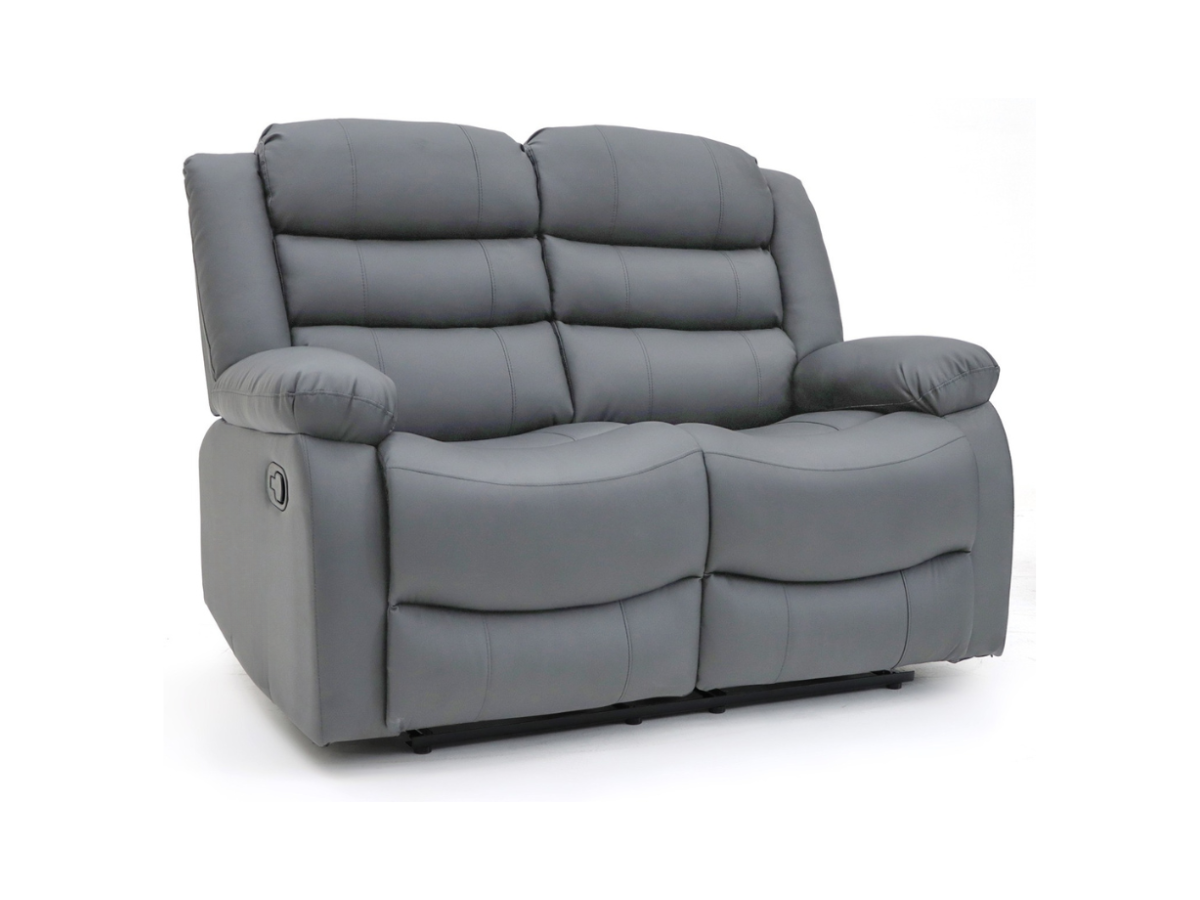Sorrentino 3+2 Recliner Sofa Set in Grey Aire Leather
