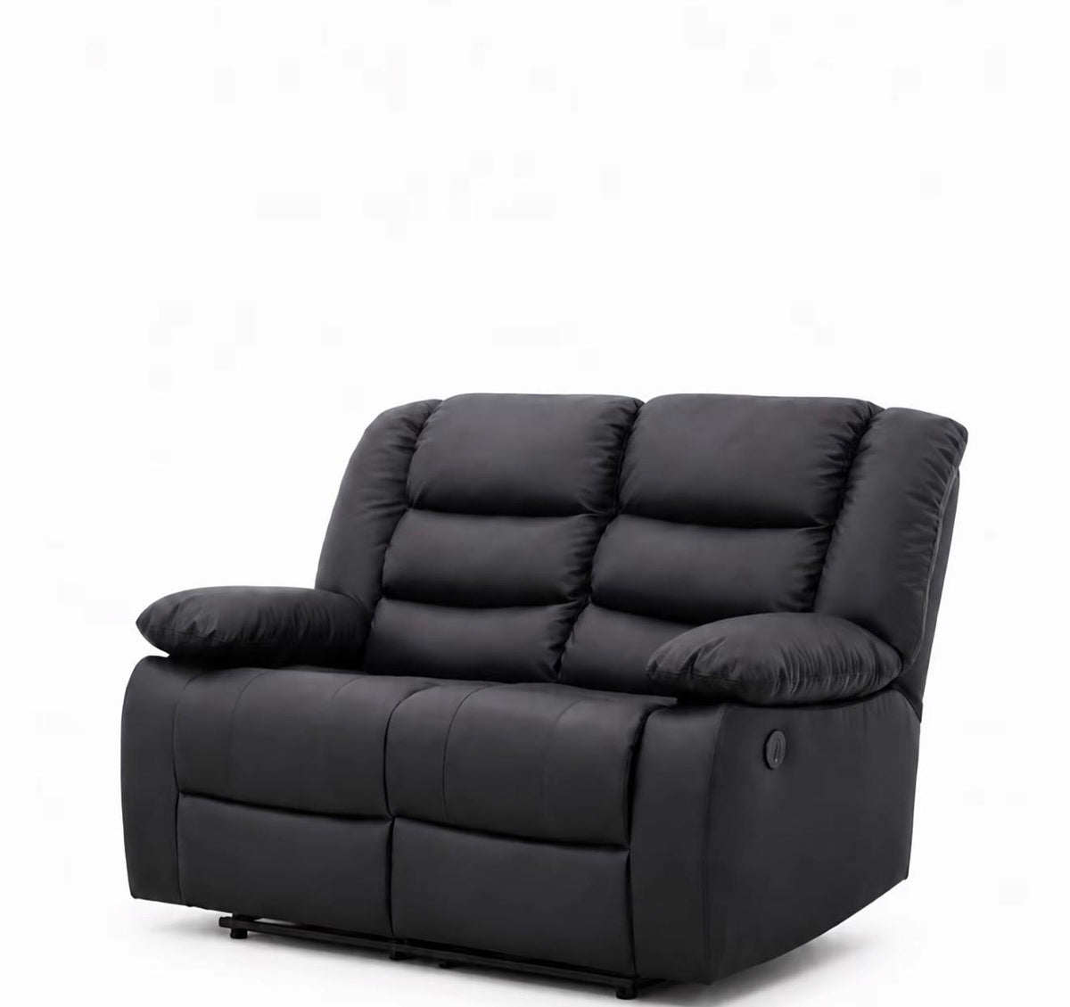 PrimeRoma Leather Recliner Sofa with Cupholders - 3+2 Seater Sofa - Black (3+2 Seater)